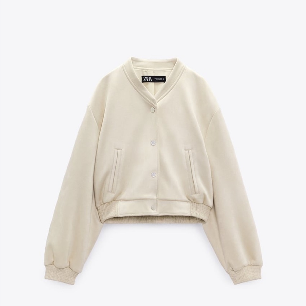 Cropped Faux Suede Bomber
